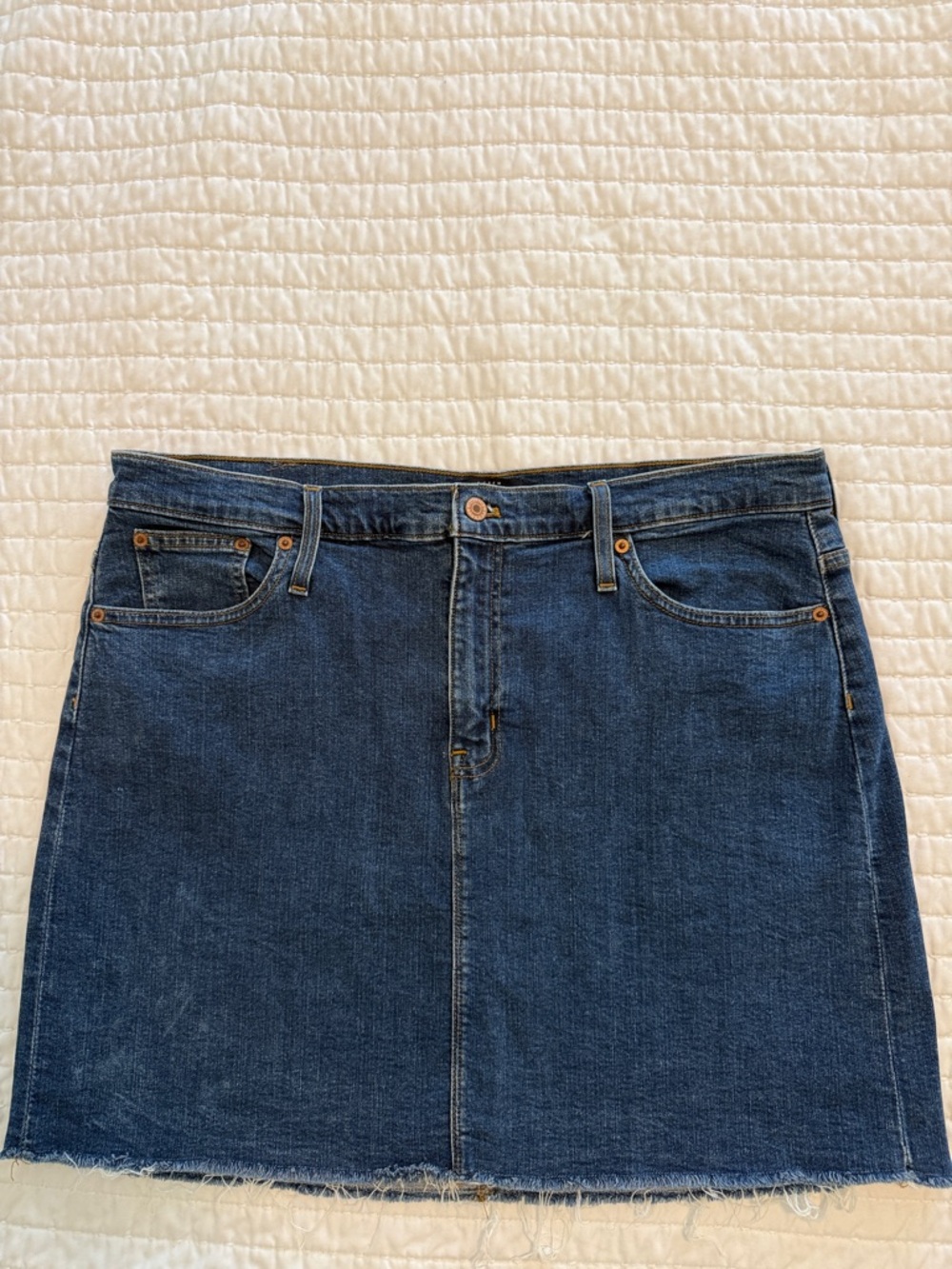 J Crew Classic Dark Blue Denim Mini Skirt